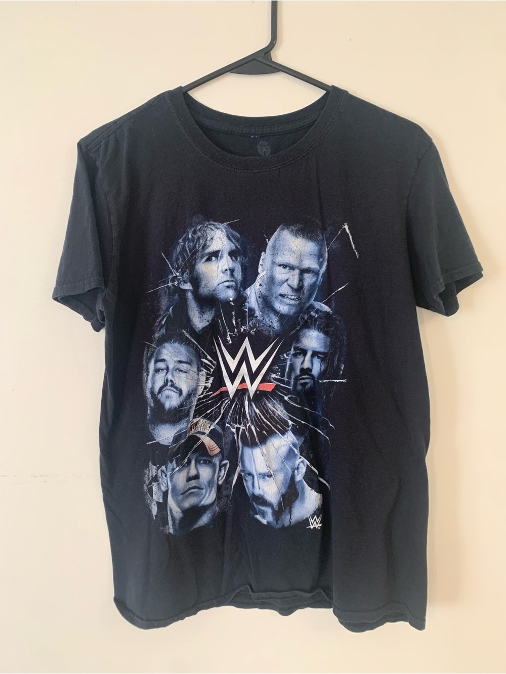 WWE Black Graphic Tee with Superstar Montage